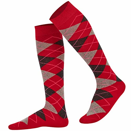 Image of Mysocks Unisex Knee High Long Socks Argyle