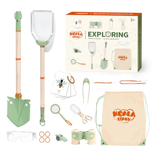 KOALA DIARY Kids Outdoor Explorer Kit, 11PCS Bug Catching Kit with Butterfly Net, Shovel，Magnifying Glass, Bug Catchers，Outdoor Explorer Kit Toys...
