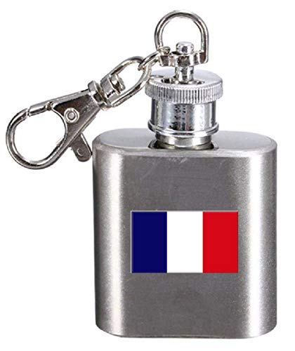 Flasque porte-clés drapeau Guyane fiole de poche acier - 2