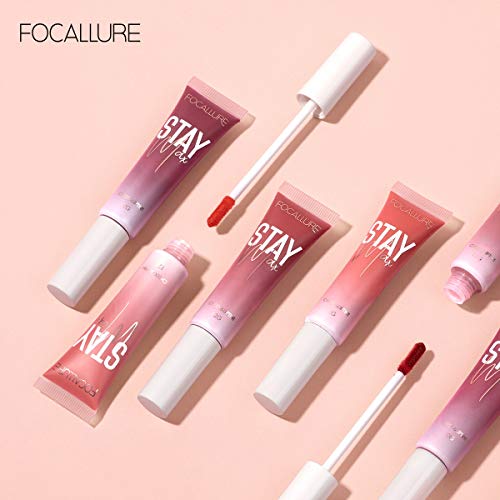 Focallure Lip Gloss With Hydrating And Moisturizing Coconut Oil - Highly Pigmented Lip Tint For Lips, Cheeks, Eyelids - Long Lasting & Waterproof Liquid Lipstick - Dual-Use Lip Stain & Blush, #5 Cherrycake #TOP5