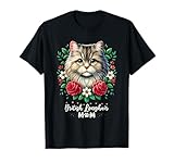 Questo disegno di fiori di rose British Longhair Mom è perfetto per un amante dei gatti Highland Straight che ama possedere gatti British Longhair.