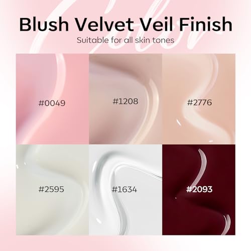 Image of modelones Gel Nail Polish Set -6 Colors Nude Pink White Gel Polish Kit Skin Tones Brown Milky White French Jelly Nail Gel Polish Nail Art Salon DIY Gift with Pearl Stickers & Nail Dotting-Liner Brush