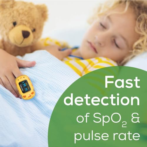 Image of Beurer German Engineering P0 13 Kid's Pulse Oximeter I Fingertip Home Pulse Oximeter I Displays SPO2 and Heart Rate & I Has 4 rotation views I Easy One-Button Operation I 3 years warranty I Yellow in Color