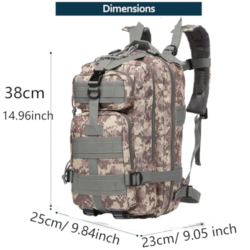 GUJOIN Mochila De Pesca De 20 Litros Impermeable De Nailon Duradera,Mochila Deportiva Táctica Militar Al Aire Libre Mochilas De Senderismo Casual (ACU) - imagen 2