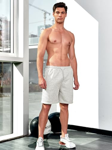 NORTHYARD Men's Cotton Casual Sweat Shorts Athletic Running Shorts with Zipper Pockets 7" Workout Gym Lounge Short for Mens3
