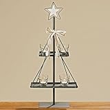 Lieferung ohne Kerzen Tamia-Home 5tlg. Adventskranz Weihnachtsdeko Kerzenständer Kerzenhalter Tischaufsteller Stern Nika H68cm