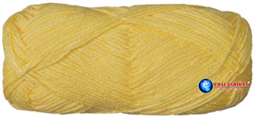 Image of Pastel Color Acrylic Hand Knitting Yarn (Light Lemon) (200gms)