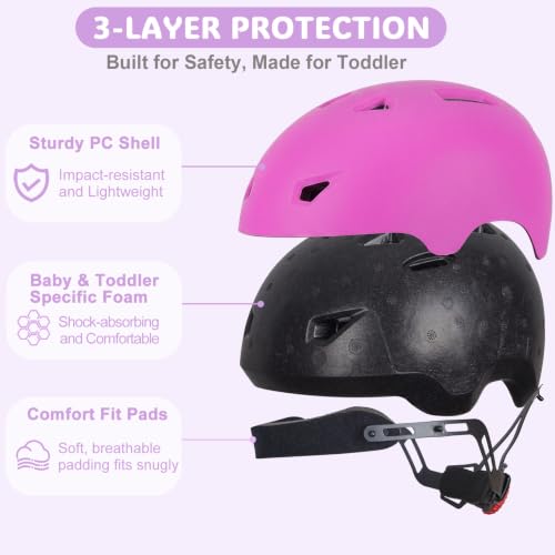 Image of Toddler Helmet, Adjustable Kids Bike Helmet for Ages 1-3-8