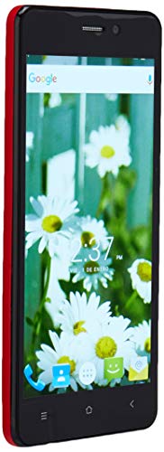 Slide Dual Sim 5\" Unlocked Smartphone Android 6 Quad Core 1GHz Processor 13MP Camera Nationwide 4G LTE Coverage, Red