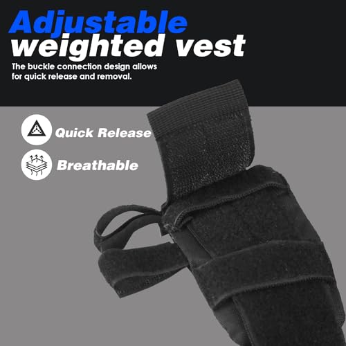 Miramrax Weighted Vest for Men and Women Weight Vests Adjustable Strength and Endurance Training Fitness Workouts Tactical Running Gym (Black) - Thumbnail 7