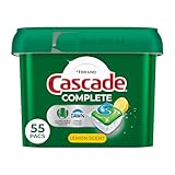 Cascade Complete Dishwasher Pods, Dishwasher Detergent, Dish Detergent Soap, Lemon, 55 Count
