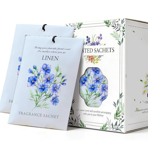 HOMELLAX Linen Scented Sachet Bags - 12 Pack Drawer &