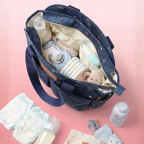 Image of VISMIINTREND Diaper Tote Bags for Mother | Materinity Travel Handbags | Multi Pockets Water Resistant Diaper Bags | Hospital Messenger Bags for New Mom | Gift for New Born Baby & Girl