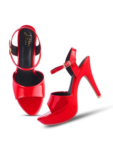 JM LOOKS Women Stylish Pencil Red Heel Sandal Trendy Party & daily/wear for Womens and Girls
