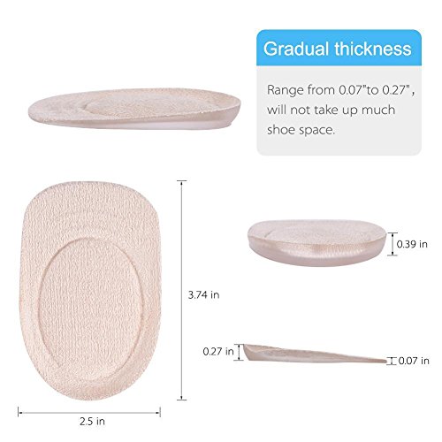 Heel Pad,2 Pairs Gel Heel Lifting Insoles Cushion Foot Protector Shoe Pad Foot Care Tool Prevent Heel Slipping Rubbing Blisters