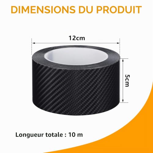 gaoduanluoluo Film Carbone Voiture, 5cmx10m Autocollant Carbone – vue 2
