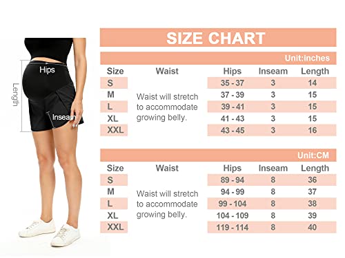 Amposh Women's Maternity Quick-Dry Workout Shorts Athletic Running Yoga Shorts With Pocket(Black, M) #TOP6