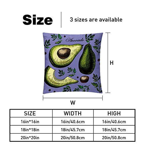 Housses de coussin lombaire douces violettes au motif avocat - 6