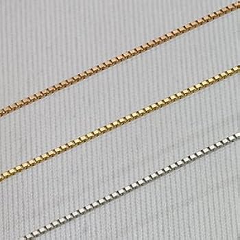 Amazon | 【日本製】 18金 ホワイトゴールド 幅 0.7mm 60cm ベネチアン