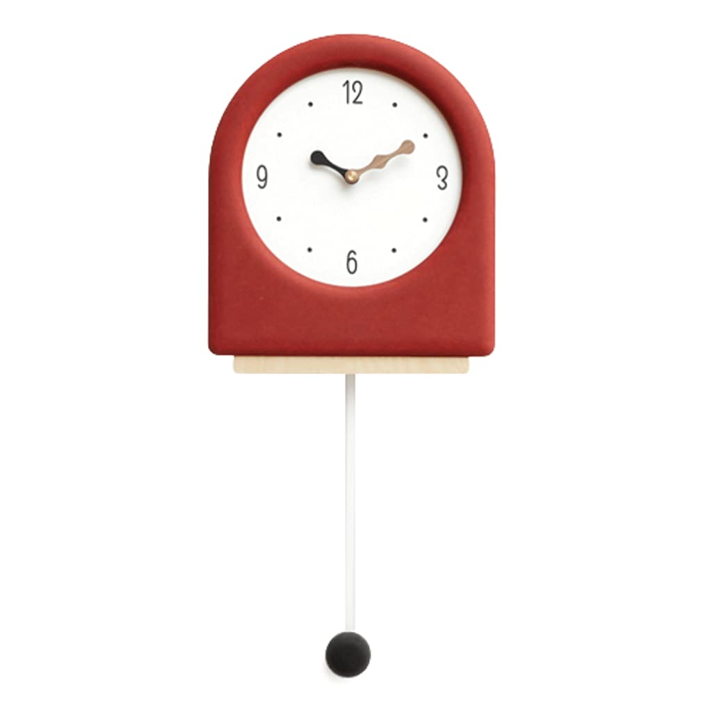 Horloge murale à pendule rouge quartz pour la décoration du salon
