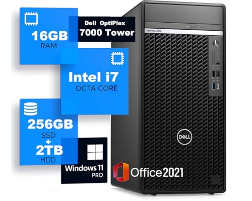 �y�����ςݕi�zDELL OptiPlex 7000 �^���[ �f�X�N�g�b�vPC Core i7-12700/DDR5������16GB/SSD256GB+HDD2TB/Windows11 Pro/MS Office 2021/DisplayPort×3/USB 