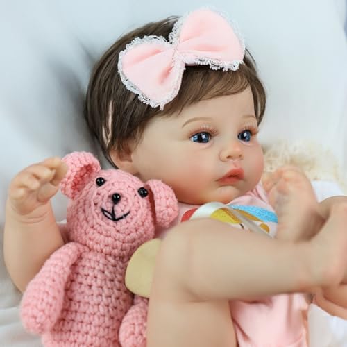 Muñeca Reborn Meadow 18 Pulgadas Cuerpo de Tela Realista miniatura 4