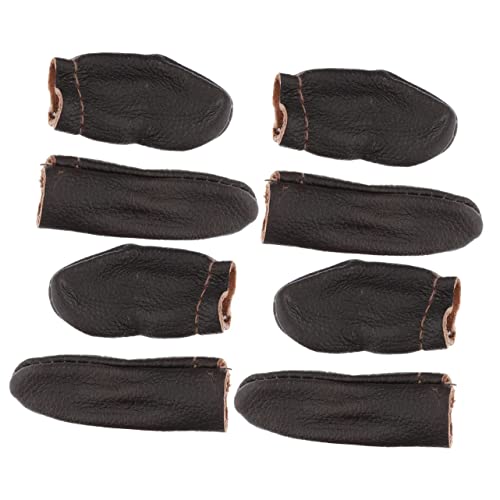 CIMAXIC 4 Sets Leather Finger Cots Needlework Thimbles Cover Felting Finger Sleeves Fingers Tips Guard Needle Finger Guards Finger Safety Cover Thimble Finger Cover Brown Cowhide