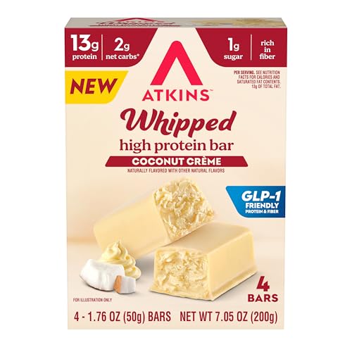 Image of Atkins Whipped Bars, Creamy Coconut Flavor, 13g Protein, 24 Count
