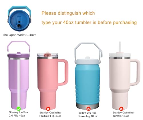 Image of Replacement Straws ONLY Compatible with 40oz Stanley IceFlow 2.0 Flip Straw Tumbler-Accessories included 6 Straws,1 Cleaning Brush(Not For Stanley IceFlow 2.0 Flip Jug 40 oz)