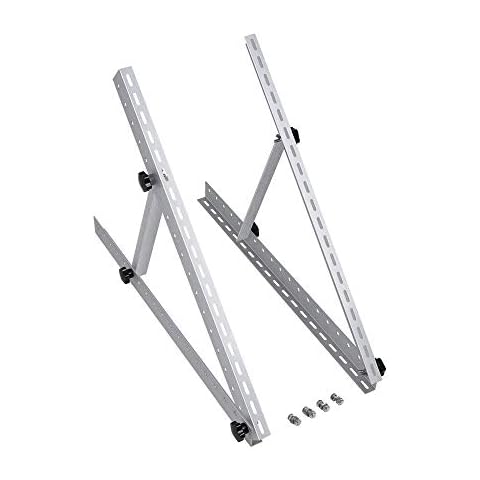 Renogy Adjustable Solar Panel Tilt Mount Brackets RV Roof Flat Surface Aluminum Mounting Set Cover