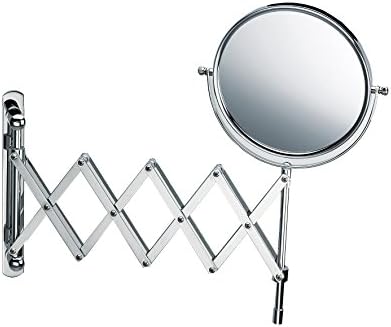 DWBA Wall Cosmetic Makeup Magnifying Swivel & Extendable Mirror. Chrome (5X Magnification)