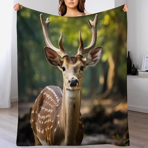 Manta de franela de ciervo 140x180 cm mullida para sofá cama 2