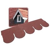 DAPRONA 20x Bitumen Dachschindeln Biberschwanz Rot 1 m x 32 cm - 2,6 m...