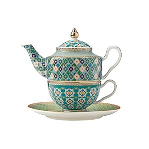 Maxwell & Williams HV0115 Teas & C’s Kasbah Theepot en theekopset voor één persoon, met filter, in geschenkdoos…