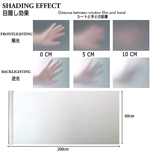 Difit Window Privacy Film,Frosted Glass Window Film,Static Cling Window Film,Window Sticker Privacy,Opaque Uv Blocking Vinyl Window Film For Glass Door Bathroom Office Living Room (11.8X78.7 Inches) #TOP5