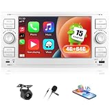 Android 15, 4G+64G GOHHDL Autoradio per Ford Focus C-MAX S-MAX Kuga Fiesta Transit Mondeo Galaxy Connect Carplay Android Auto, 7 Pollici Radio 2Din con GPS WiFi Bluetooth FM/RDS EQ SWC Retrocamera&MIC