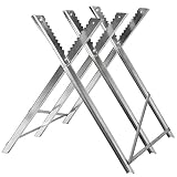tectake Chevalet de Sciage Hubert 3 Pieds, Ajustable pour Différentes Épaisseurs de Bois, Construction Stable Solide et Résistante