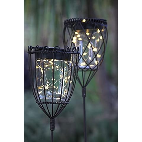 Antique Solar Garden Candle Holder Stake Lights (Net Shape) Cover