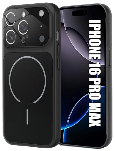 Image of SHINESTAR iPhone 16 Pro Max Case - Premium Shockproof Protective Cover, Wireless Charging Compatible, Slim & Durable Luxury Back Cover with Camera Protection (Black)