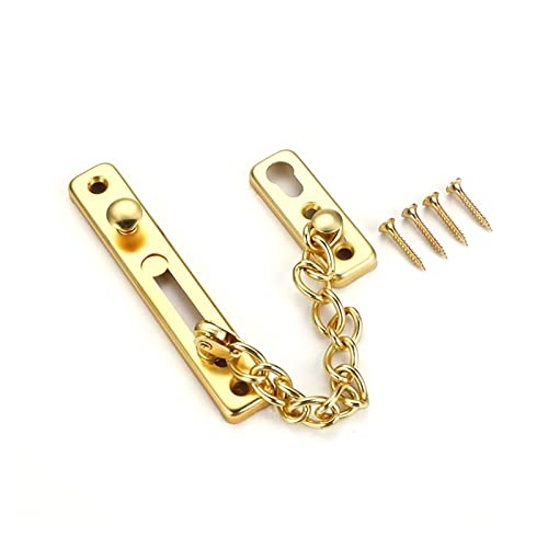 Hu Sheng Store Cadena de puerta an-ti-th-ef-t de acero inoxidable, cerradura de barra de puerta de seguridad for niños for dormitorio, perno de hebilla antibloqueo for Hotel con tornillo Cadenas Cover