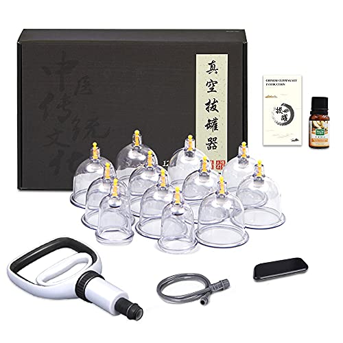 DEFUNX Cupping Therapy Professional Massager Set 12 Cups With Pum...