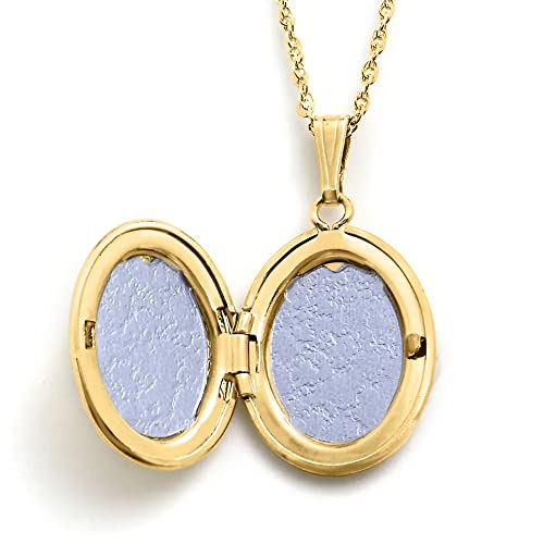 Ross-Simons 14kt Yellow Gold Engraved Oval Cross Locket #TOP18