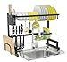 SEVVY - Over The Sink Iron Dish Drying Rack 65Cm Width For Kitchen. Sink Width Should Be Less Than 63Cm & Kitchen Tap Height Should Be Less Than 16Cm From The Base