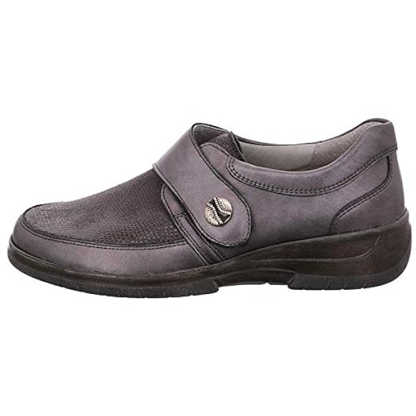 Stuppy 10965 Damesschoenen, grijs metallic, halfhoge schoenen, leer, stretch, verwisselbaar voetbed