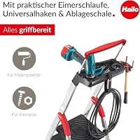 Hailo L100 Topline Alu-Sicherheits-Stehleiter - 5 XXL-Stufen bis 150 kg - Stehleiter mit ausziehbarem Haltebügel, Plattformverriegelung - viel Zubehör - klappbare Aluleiter Made in Germany - schwarz – Ansicht 5
