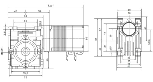 Moteur BLDC 200W anti-usure avec réducteur à vis sans fin 7.5:1 48V - 7