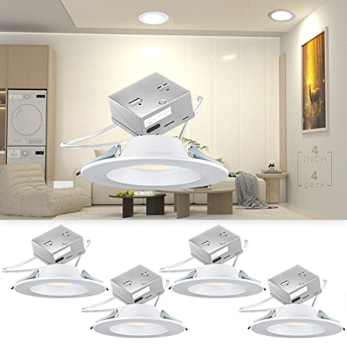 Lightdot Led Recessed Lighting 4 Inch, Dimmable Led Can Light With 3000K/4000K/5000K Switchable, Can-Killer Led Downlight Light Fixtures Cri90 900Lm (100W Eqv.) Brightness-Ic Rate (4Pack 03 Two) #TOP27