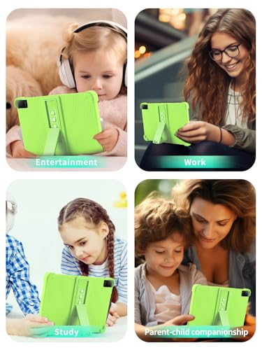 Housse TCL TAB 10L Gen 4 verte en silicone avec béquille ajustable - 5