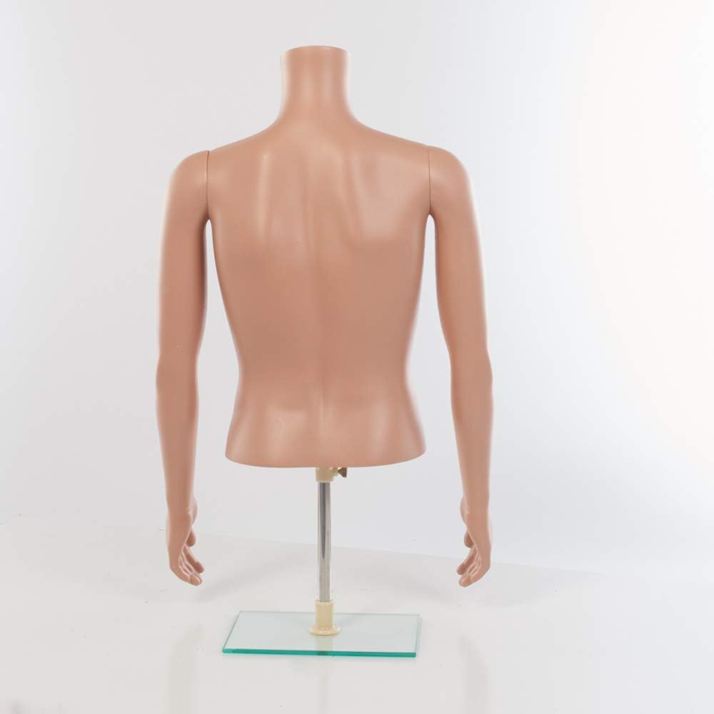 SSWBasics Male Plastic Half Body Mannequin Torso (Chest 36", Waist 30")