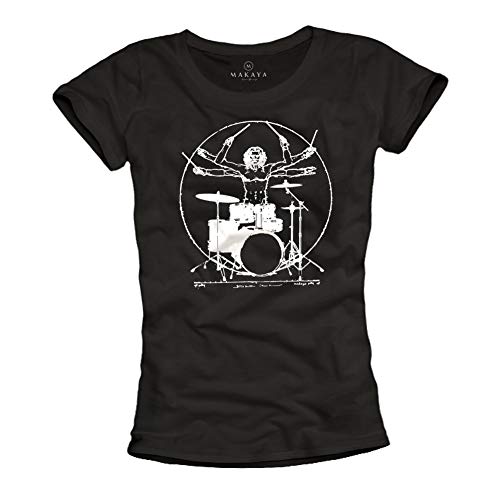 MAKAYA T-Shirt Donna 'Drunken Homies ON Tour' – Nera, Cotone Ring Spun, Regular Fit – Öko-Tex 100